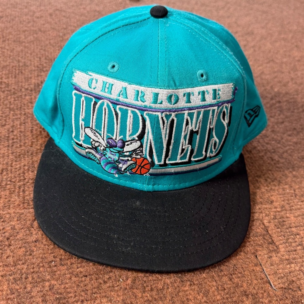 New Era Charlotte Hornets Snapback Hat Teal Black‎ 9FIFTY Hardwood Classics NBA